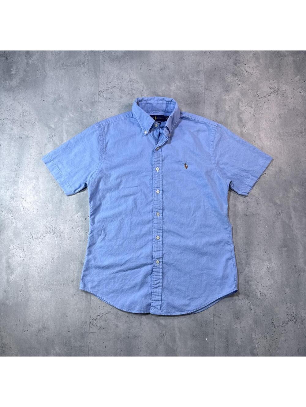 Y2K Polo Ralph Lauren 00s Blue Button Up Short Sleeve shirt